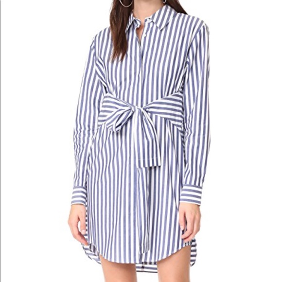 Alexander Wang Blue and White Striped Mini Dress - Picture 3 of 8